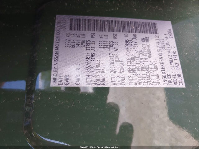 Nissan Frontier Sv 4x4 2025 1N6ED1EK0SN657412 Image 9