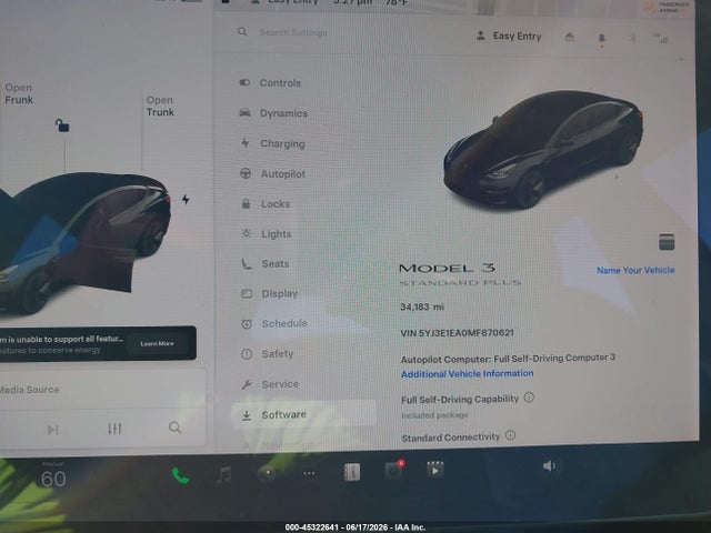 Aukcja sprzedaży 2021 Tesla Model 3 Standard Range Plus Rear-wheel Drive, vin: 5YJ3E1EA0MF870621, numer aukcji: 45322641