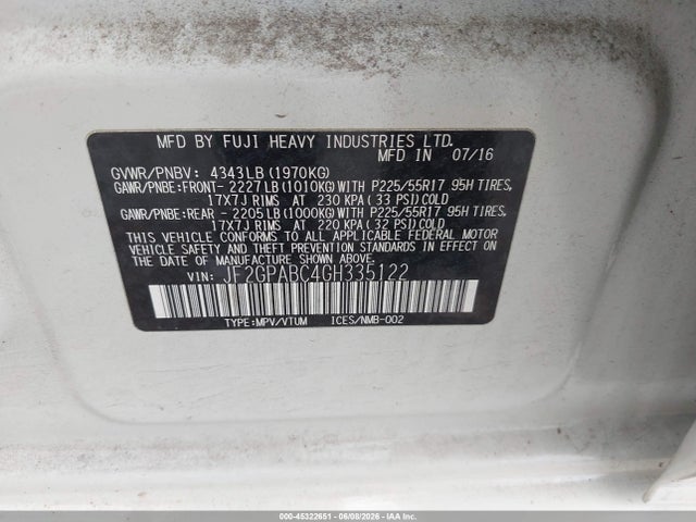 Subaru Crosstrek 2.0i Premium 2016 JF2GPABC4GH335122 Image 9