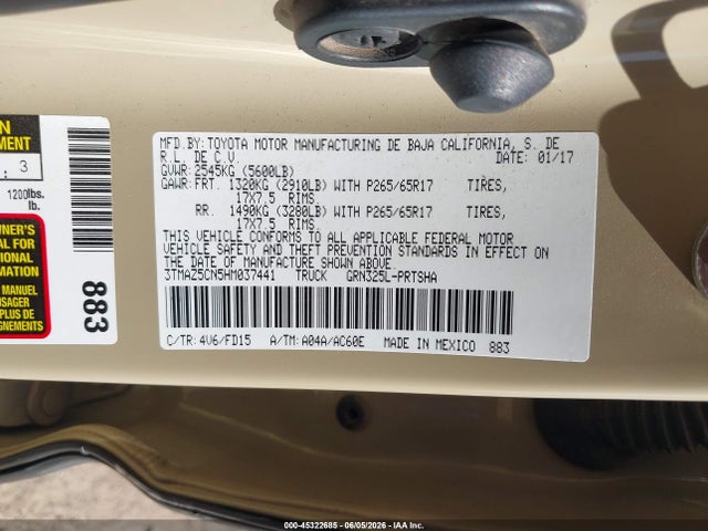 3TMAZ5CN5HM037441 Toyota Tacoma Trd Sport