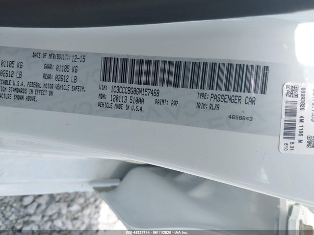 Aukcja sprzedaży 2016 Chrysler 200 S, vin: 1C3CCCBG8GN157468, numer aukcji: 45322744
