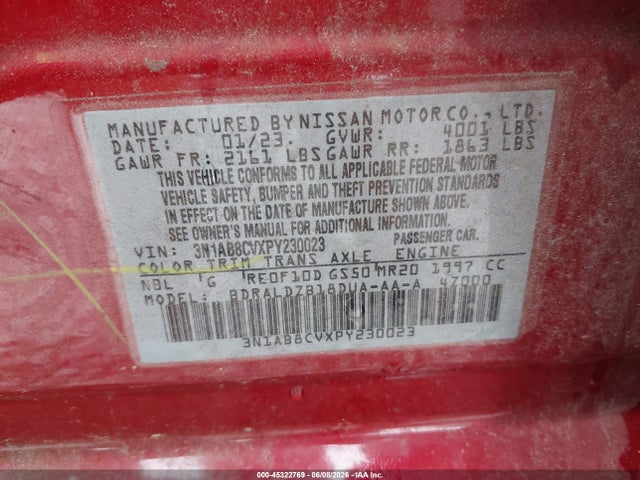 Nissan Sentra Sv Xtronic Cvt 2023 3N1AB8CVXPY230023 Image 9