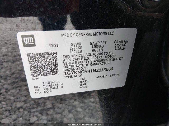 2022 Cadillac Xt5 Fwd Premium Luxury მანქანა იყიდება აუქციონზე, vin: 1GYKNCR41NZ113566, აუქციონის ნომერი: 45322876