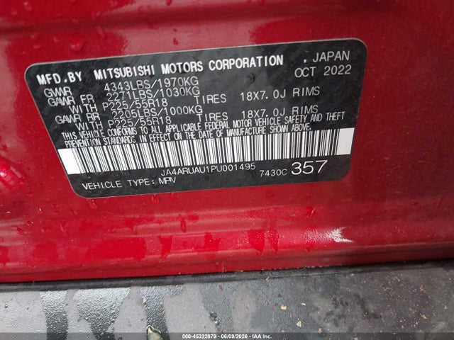 Aukcja sprzedaży 2023 Mitsubishi Outlander Sport 2.0 Es Awc/2.0 Le Awc/2.0 Ralliart Awc/2.0 S Awc/2.0 Se Awc, vin: JA4ARUAU1PU001495, numer aukcji: 45322879