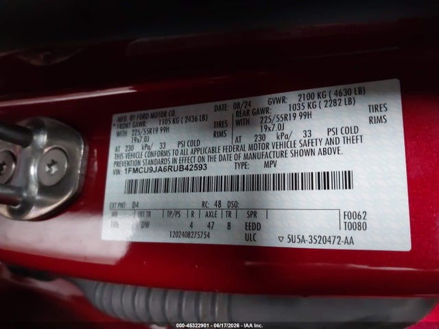 Ford Escape Platinum 2024 1FMCU9JA6RUB42593 Image 9