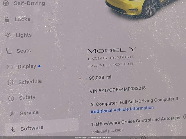 Продаж на аукціоні авто 2021 Tesla Model Y Long Range Dual Motor All-wheel Drive, vin: 5YJYGDEE4MF082218, номер лоту: 45322912