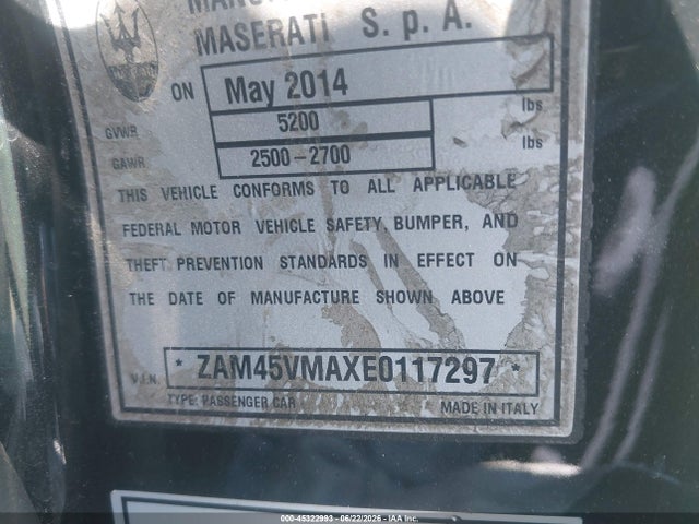 ZAM45VMAXE0117297 Maserati Granturismo Mc/sport