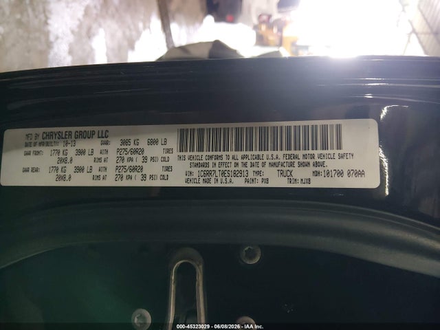 45323029 :رقم المزاد ، 1C6RR7LT0ES182913 vin ، 2014 Ram 1500 Big Horn مزاد بيع