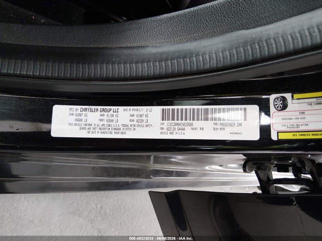 45323035 :رقم المزاد ، 1C3CCBABXCN222668 vin ، 2012 Chrysler 200 Lx مزاد بيع