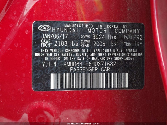 Hyundai Elantra Value Edition 2017 KMHD84LF6HU371682 Image 9