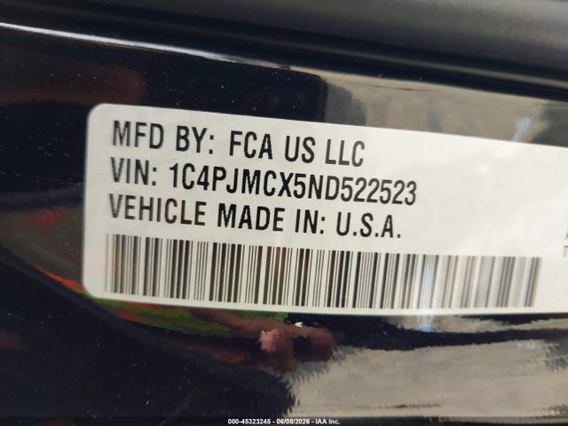 2022 Jeep Cherokee X 4x4 მანქანა იყიდება აუქციონზე, vin: 1C4PJMCX5ND522523, აუქციონის ნომერი: 45323245