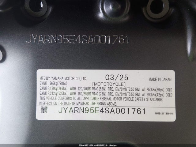Yamaha Mt09 Sp 2025 JYARN95E4SA001761 Image 10