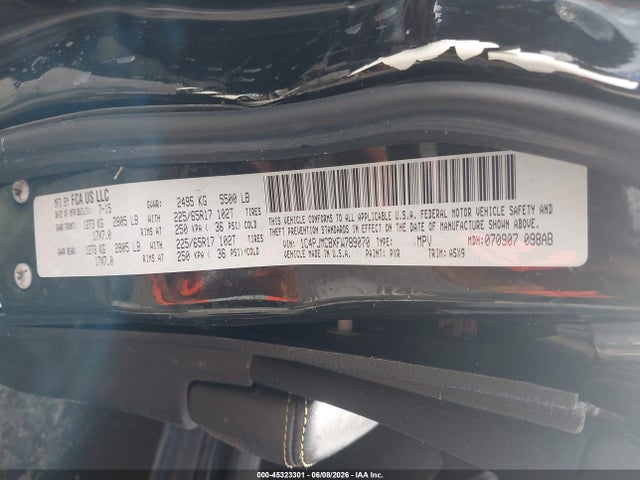 Auction sale of the 2015 Jeep Cherokee Latitude, vin: 1C4PJMCBXFW789070, lot number: 45323301