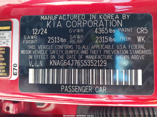 KIA K5 Gt-line 2025 KNAG64J76S5352129 Image 9