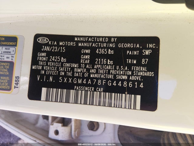 KIA Optima Lx 2015 5XXGM4A78FG448614 Image 9