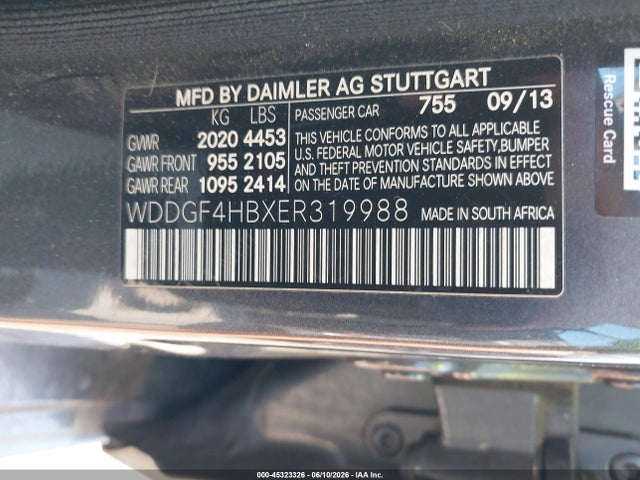 Aukcja sprzedaży 2014 Mercedes-benz C 250 Luxury, vin: WDDGF4HBXER319988, numer aukcji: 45323326