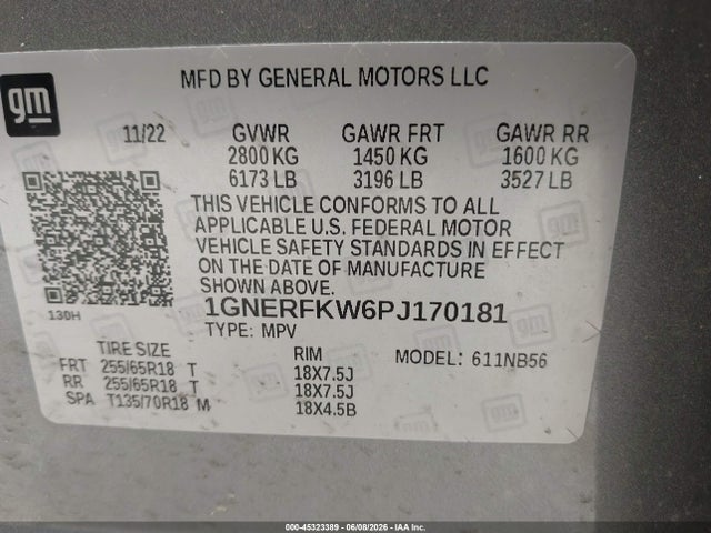 2023 Chevrolet Traverse Fwd Ls მანქანა იყიდება აუქციონზე, vin: 1GNERFKW6PJ170181, აუქციონის ნომერი: 45323389