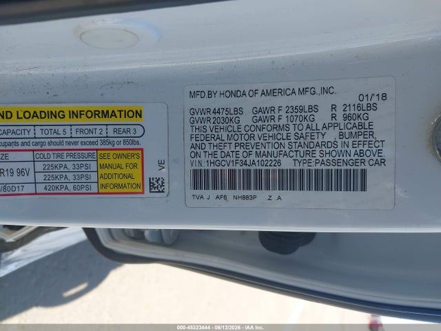 1HGCV1F34JA102226 Honda Accord Sport