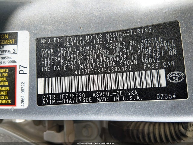 Toyota CAMRY SE 2014 4T1BF1FK4EU382180 Image 9