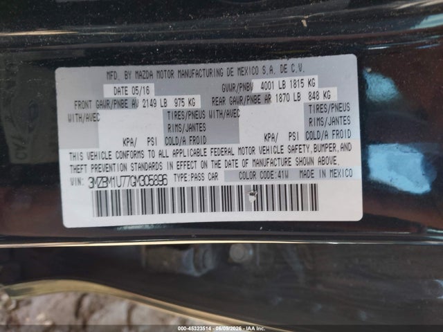 Продаж на аукціоні авто 2016 Mazda Mazda3 I Sport, vin: 3MZBM1U77GM305896, номер лоту: 45323514
