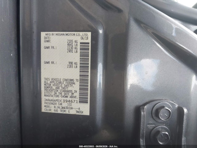 Nissan Maxima 3.5 Sv 2018 1N4AA6AP0JC394671 Image 9