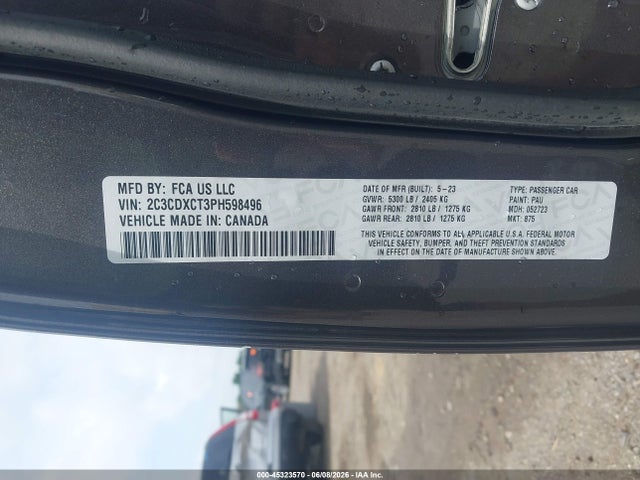 Aukcja sprzedaży 2023 Dodge Charger R/t, vin: 2C3CDXCT3PH598496, numer aukcji: 45323570