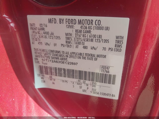 Ford F-250 Xlt 2016 1FT7X2A63GEC22697 Image 9