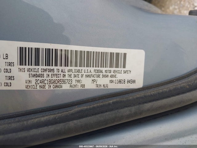 45323667 :رقم المزاد ، 2C4RC1BG0DR596723 vin ، 2013 Chrysler Town & Country Touring مزاد بيع