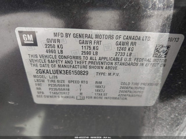 Aukcja sprzedaży 2014 Gmc Terrain Denali, vin: 2GKALUEK3E6150829, numer aukcji: 45323749