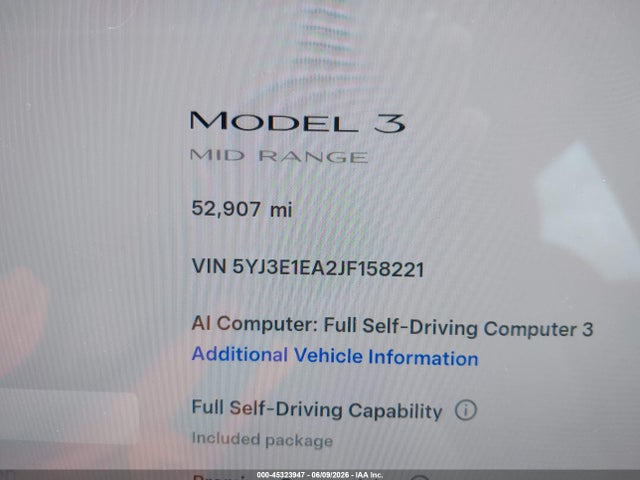 Tesla Model 3 Long Range/mid Range 2018 5YJ3E1EA2JF158221 Image 14