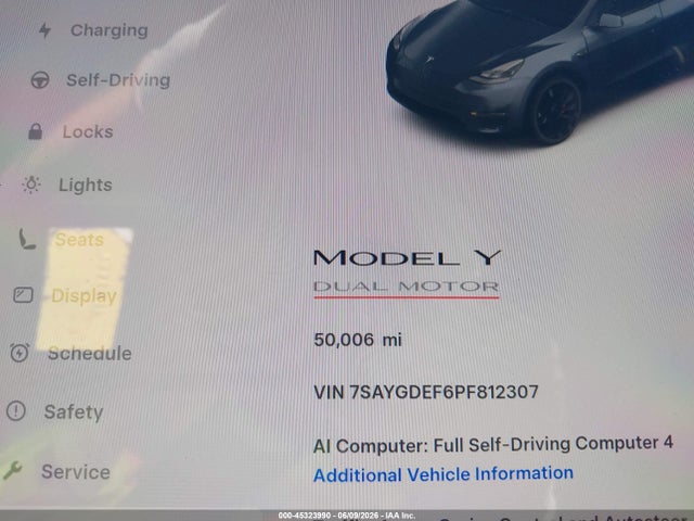 Aukcja sprzedaży 2023 Tesla Model Y Performance Dual Motor All-wheel Drive, vin: 7SAYGDEF6PF812307, numer aukcji: 45323990