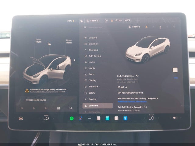 Auction sale of the 2023 Tesla Model Y Awd/long Range Dual Motor All-wheel Drive, vin: 7SAYGDEEXPF791033, lot number: 45324122