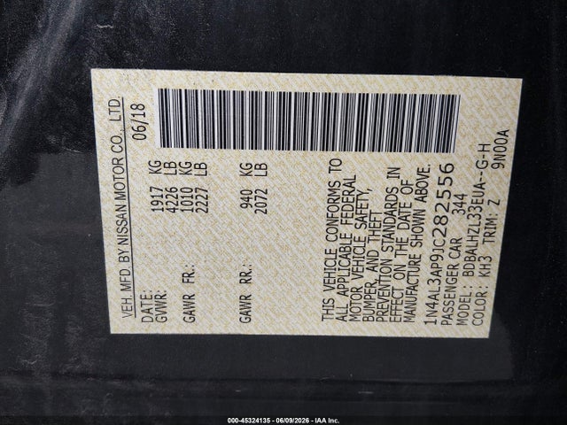 Nissan Altima 2.5 Sr 2018 1N4AL3AP9JC282556 Image 9