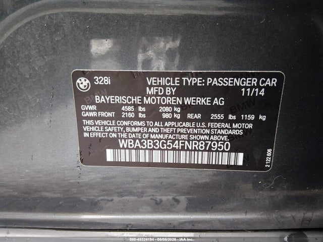 WBA3B3G54FNR87950 BMW 328i Xdrive