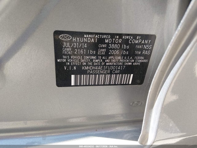Hyundai ELANTRA SE 2015 KMHDH4AE1FU301417 Image 9