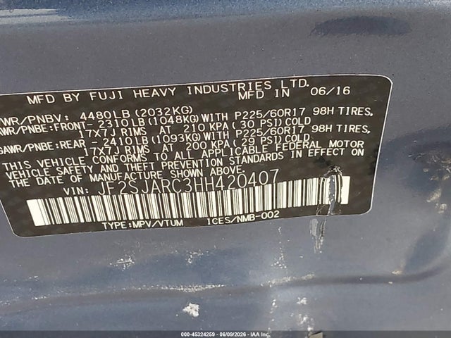 Subaru Forester 2.5i Limited 2017 JF2SJARC3HH420407 Image 9