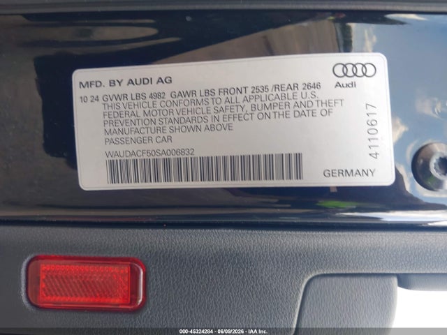 Aukcja sprzedaży 2025 Audi A5 Sportback Premium 45 Tfsi S Line Quattro S Tronic, vin: WAUDACF50SA006832, numer aukcji: 45324284