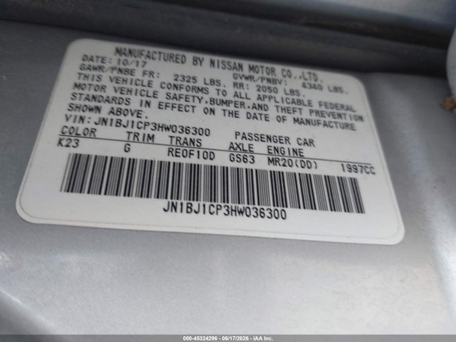 JN1BJ1CP3HW036300 Nissan Rogue Sport S