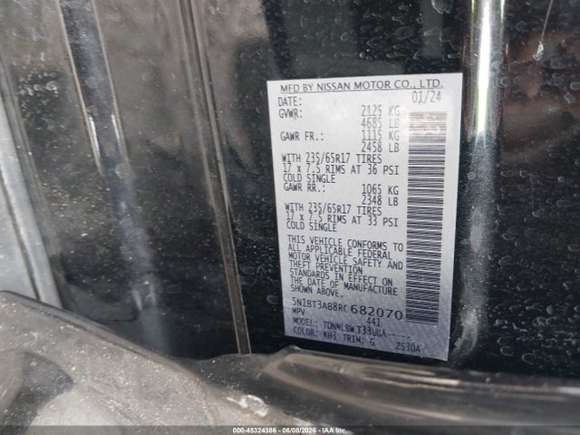 Aukcja sprzedaży 2024 Nissan Rogue S Intelligent Awd, vin: 5N1BT3AB8RC682070, numer aukcji: 45324386