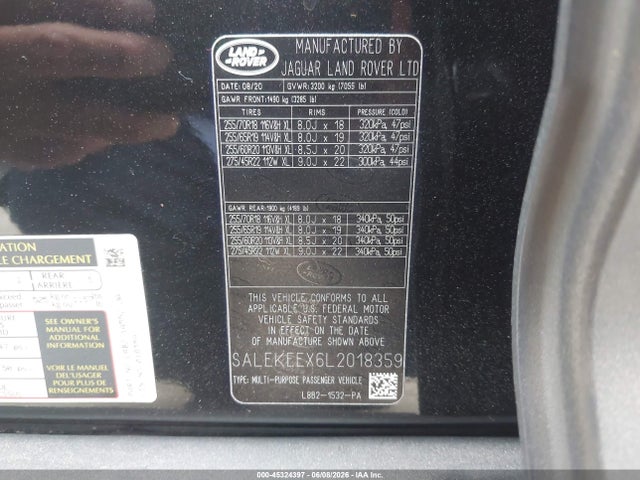 SALEKEEX6L2018359 Land Rover Defender 110 Standard