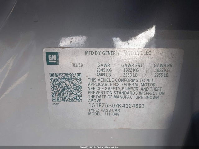 Chevrolet Bolt Ev Premier 2019 1G1FZ6S07K4124691 Image 9