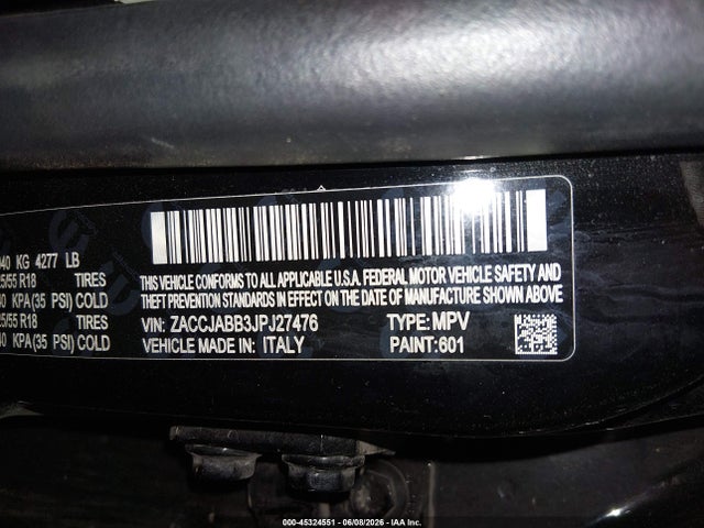 ZACCJABB3JPJ27476 Jeep Renegade Latitude Fwd