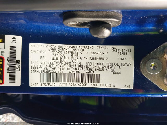 5TFMU4FN9FX031134 Toyota Tacoma Base V6
