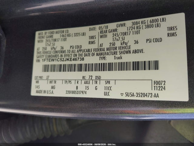 Ford F-150 Xlt 2018 1FTEW1C52JKE46738 Image 9