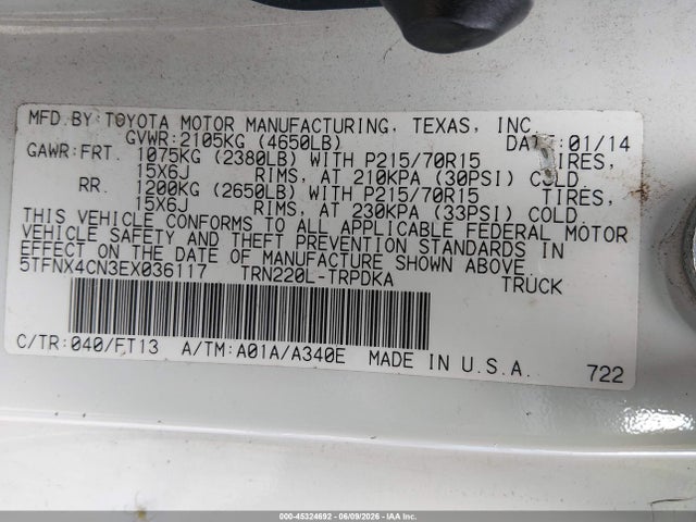 Toyota Tacoma 2014 5TFNX4CN3EX036117 Image 9