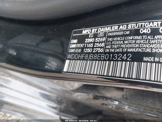 45324723 :رقم المزاد ، WDDHF8JB8EB013242 vin ، 2014 Mercedes-benz E 350 4matic مزاد بيع