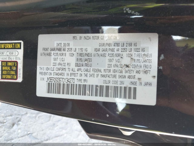 Aukcja sprzedaży 2007 Mazda Cx-7 Touring, vin: JM3ER293970134270, numer aukcji: 45324907