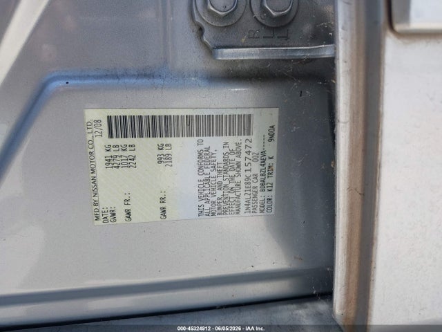 45324912 :رقم المزاد ، 1N4AL21E89C157472 vin ، 2009 Nissan Altima 2.5 S مزاد بيع