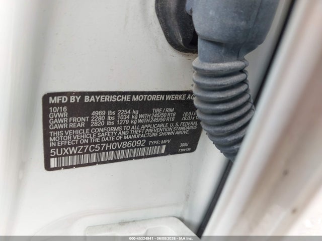 Продажа на аукционе авто 2017 Bmw X3 Sdrive28i, vin: 5UXWZ7C57H0V86092, номер лота: 45324941