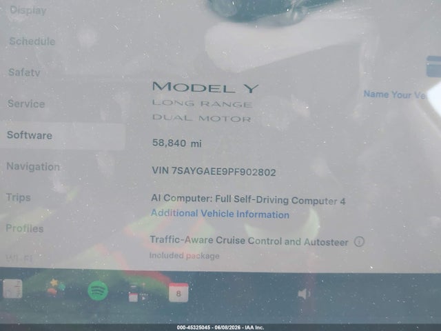 Продаж на аукціоні авто 2023 Tesla Model Y Awd/long Range Dual Motor All-wheel Drive, vin: 7SAYGAEE9PF902802, номер лоту: 45325045